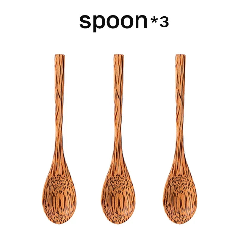 Natural coconut bowl 12-15cm handmade wooden tableware wood spoon dessert fruit salad mixing rice ramen kitchen