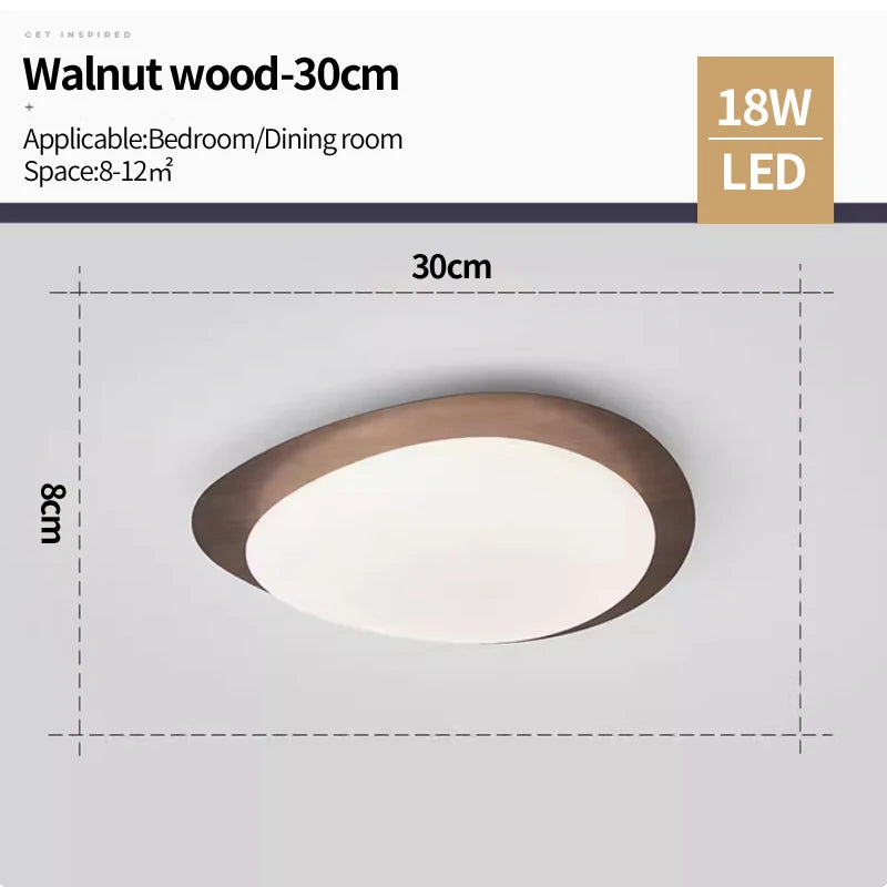 Bedroom light nordic original wood grain color ceiling modern minimalist and creative led restaurant book room lighting