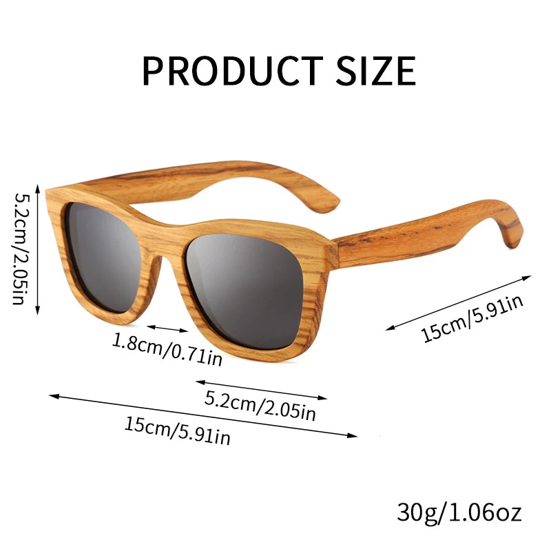 Retro square wooden sunglasses fashion women men luxury brand sun glasses vintage outdoor shade driving man lady uv400