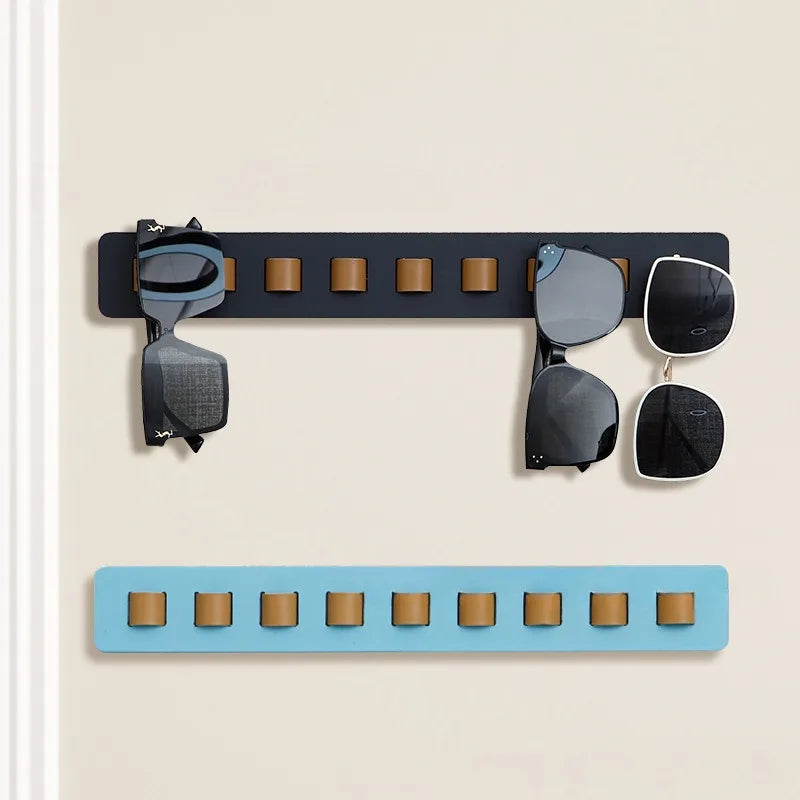 Wooden eyeglass storage rack wall mounted household sunglasses glasses display