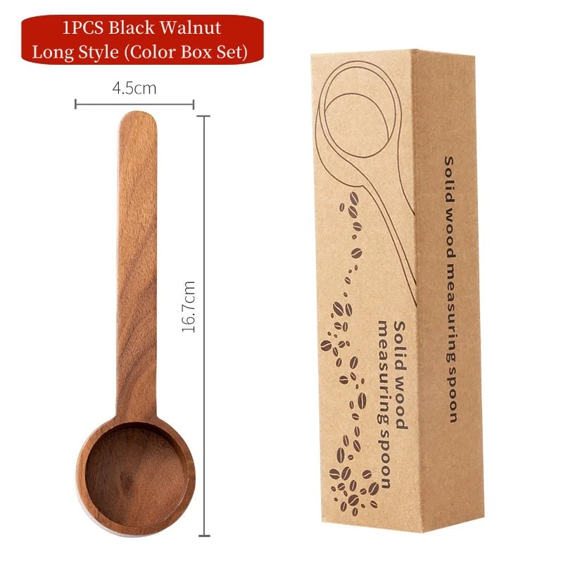 Black walnut coffee measuring spoon,solid wood spoon,several spoons,coffee milk powder quantitative spoon,gram spoon