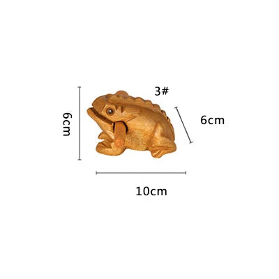 Wooden lucky frog toy attracting wealth ornament kids musical instrument percussion gift animal home art decoration - 3