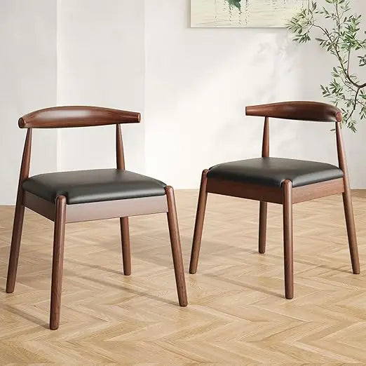 Dining chairs set of 2 mid century modern kitchen & room for room,dining table with solid wood leg - united states / pu