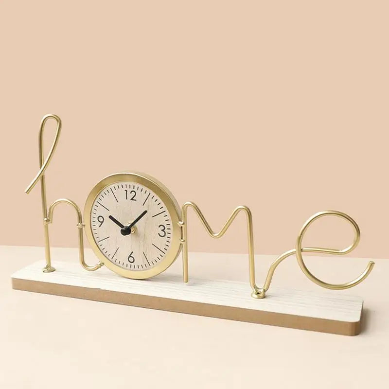 Table clock battery operated living room entrance mute desk abstract art ornaments modern luxury desktop decoration