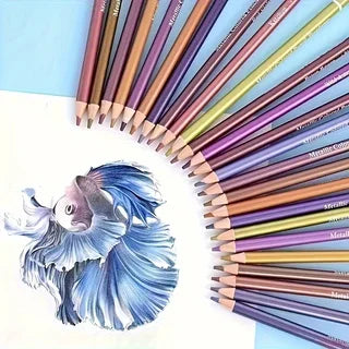 Brutfuner 50/72 colors metallic pencil drawing sketch set soft wood golden color for stationery art supplies