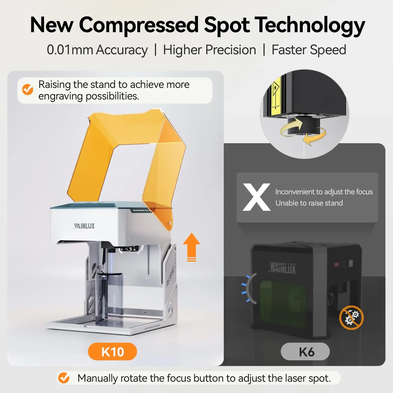 Wainlux k10 laser engraver 3000mw bluetooth upgrade version mini engraving marking machine mark woodworking machines