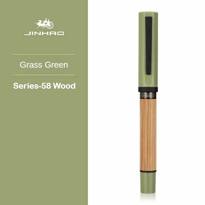 Jinhao 58 wood / scrimshaw fountain pen student f ef nib ink calligraphy stationery school office supplies - series