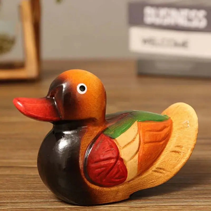 1 pair mandarin ducks wooden decoration feng shui vintage crafts display ornament home decor holiday gift dropshipping