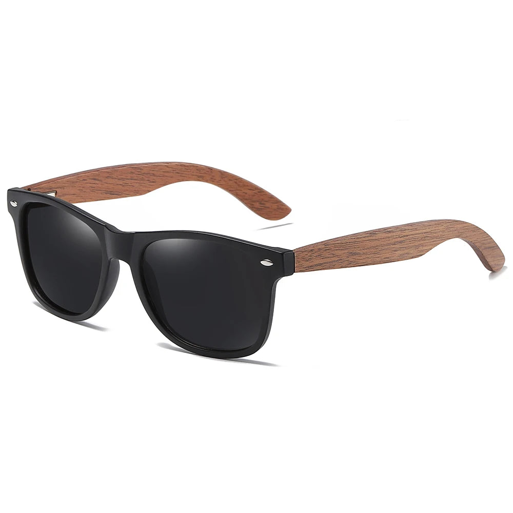 Xsw brand men’s and women’s suit retro classic black walnut polarized sunglasses wooden sports green 7061hg - other