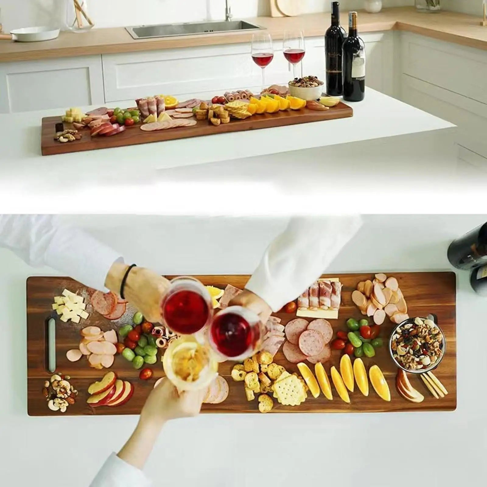 91cm large charcuterie board chopping wooden food platter serving cheese for vegetables picnic dining