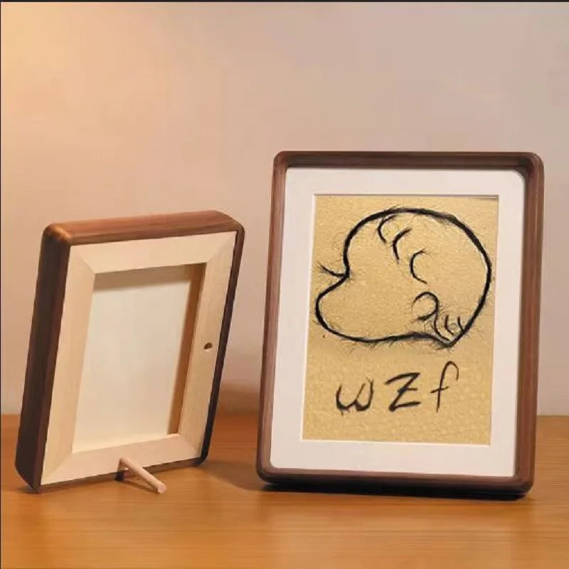 Wooden baby keepsake picture frame handmade hair and umbilical cord display solid wood memory home decor