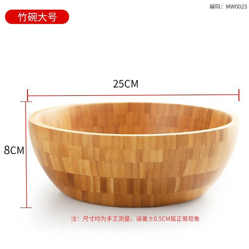 Japanese salad wooden bowl noodle bamboo lamian noodles set large and basin kitchen accessories - d 25x 8cm