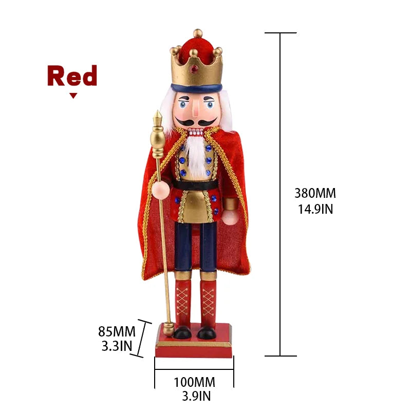 Christmas nutcracker decoration puppet solider cloak king wooden doll walnut handcraft figurine home office decor merry