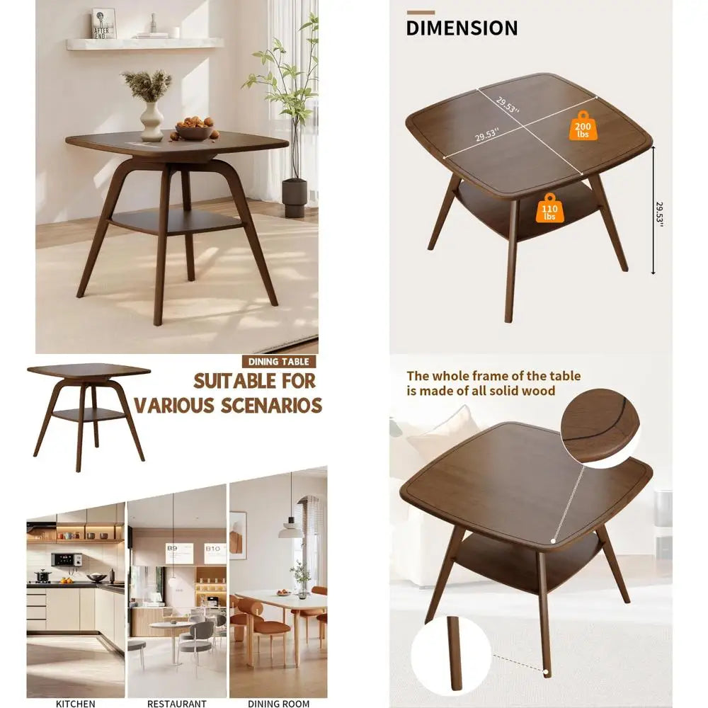 Compact solid wood dining table for 2-4 29.5’’ long with veneer top and frame - united states / b