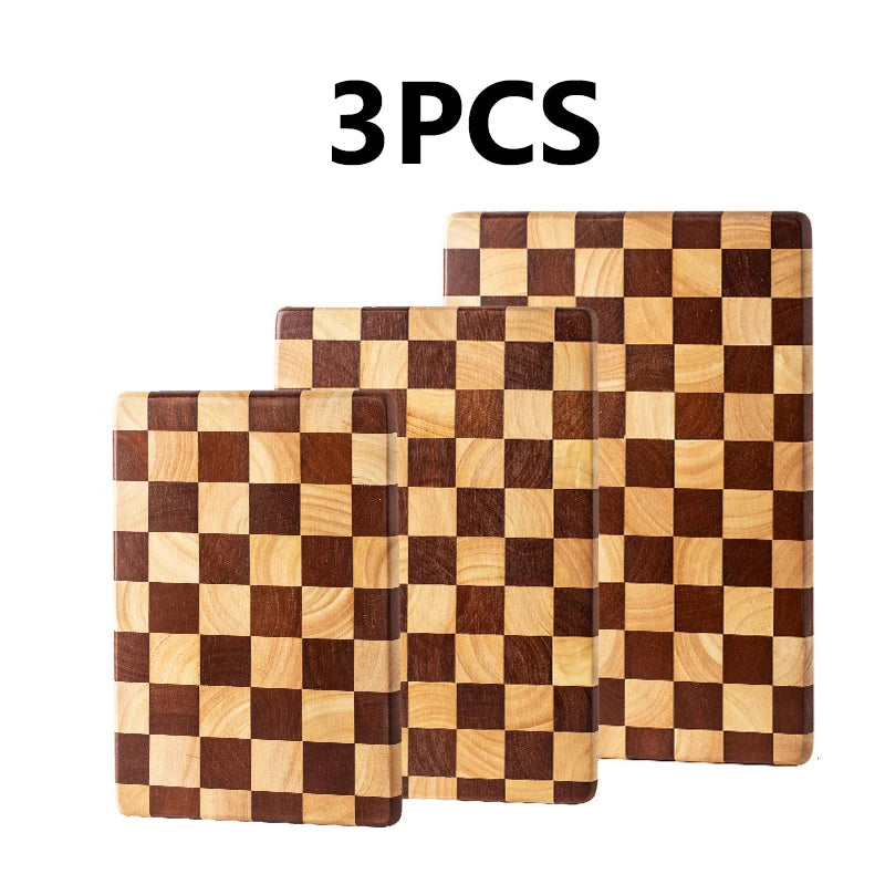 Wxcoo cutting board solid wood household tray mosaic boards wooden chopping blocks kitchenware - 3pcs