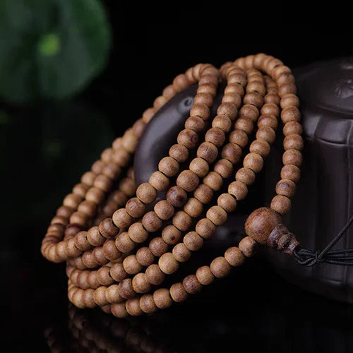 Natural agilawood aloeswood wood bracelet 108 round 6mm women men prayer bead charms stretch crystal aaaaa