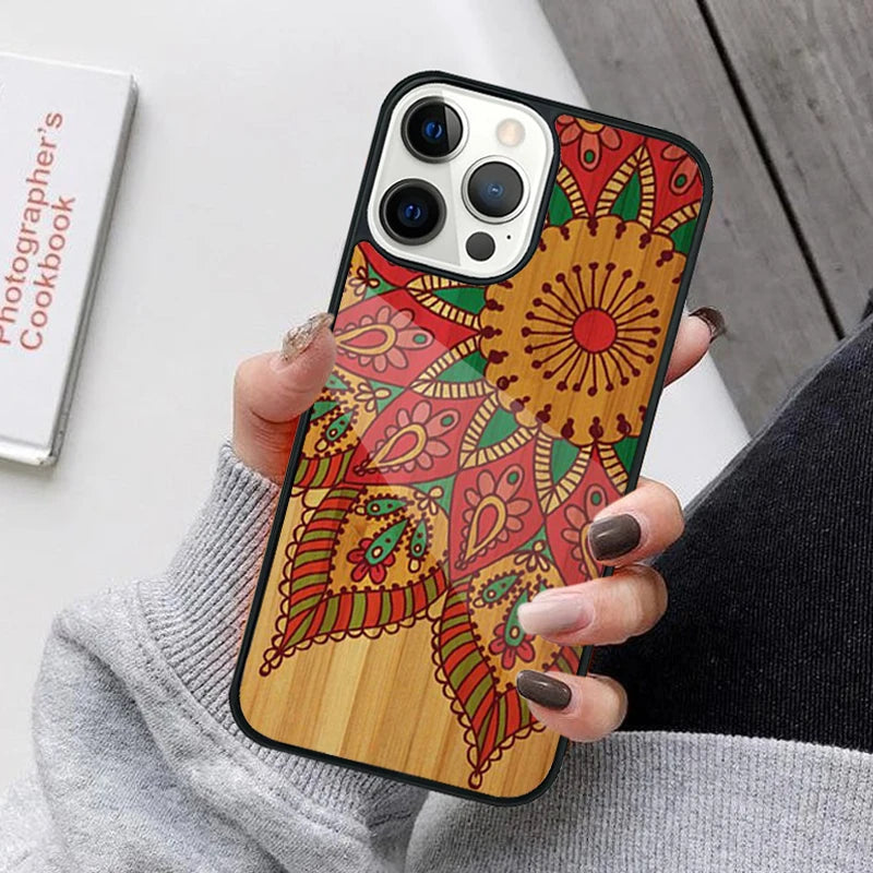 Bamboo wooden animals phone case for iphone 17 air 16 15 14 12 pro max plus magsafe magnetic wireless charging cover