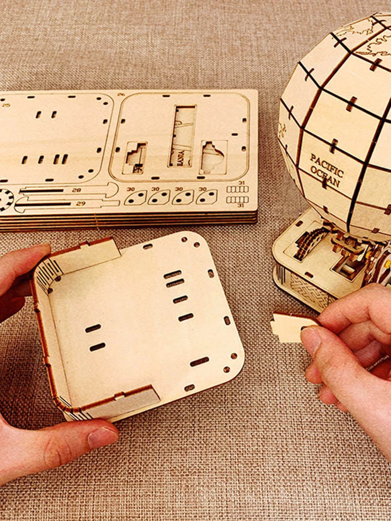 3d wooden puzzle globe. Model kits diy crafts handmade christmas gifts