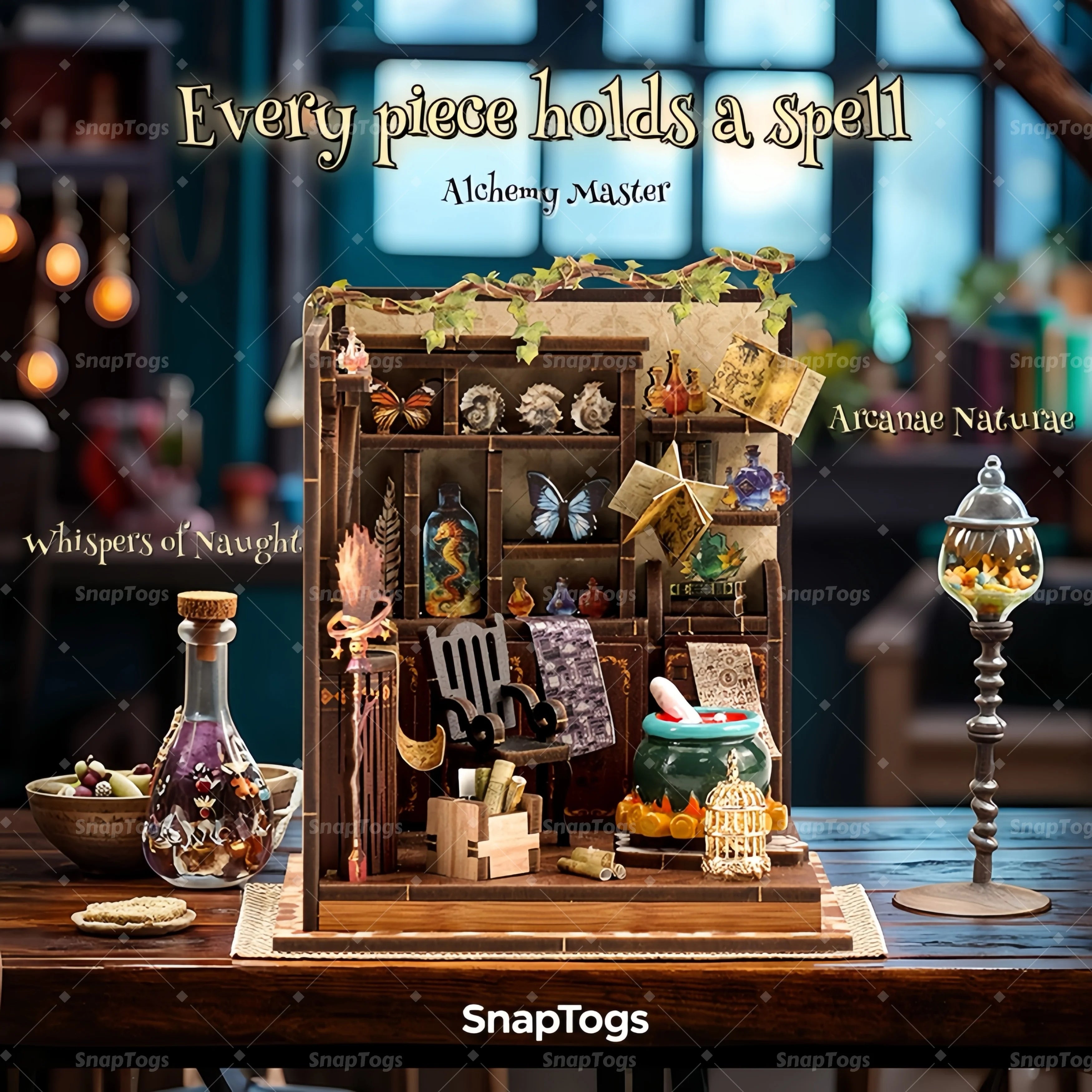 Snaptogs 3d wooden puzzle alchemy master creative handmade miniature house model new design diy kit dreamy gift
