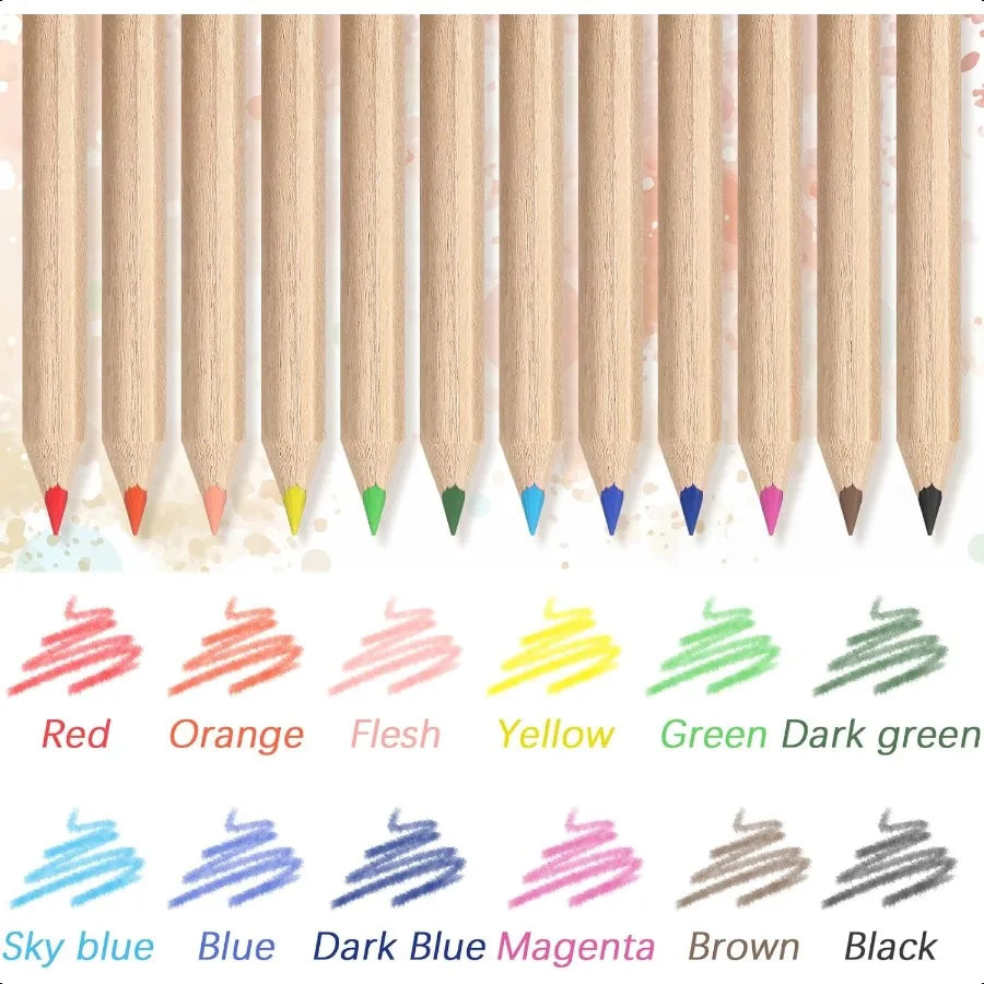 24 set mini drawing class colored pencil bulk for kid 3.5 in back to school plies portable short fat per 12 different