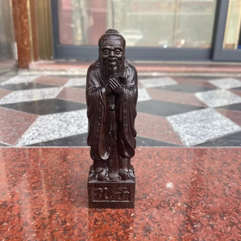 Agarwood carving confucius statue living room shop office desktop decoration gift for teacher’s day crafts feng shui