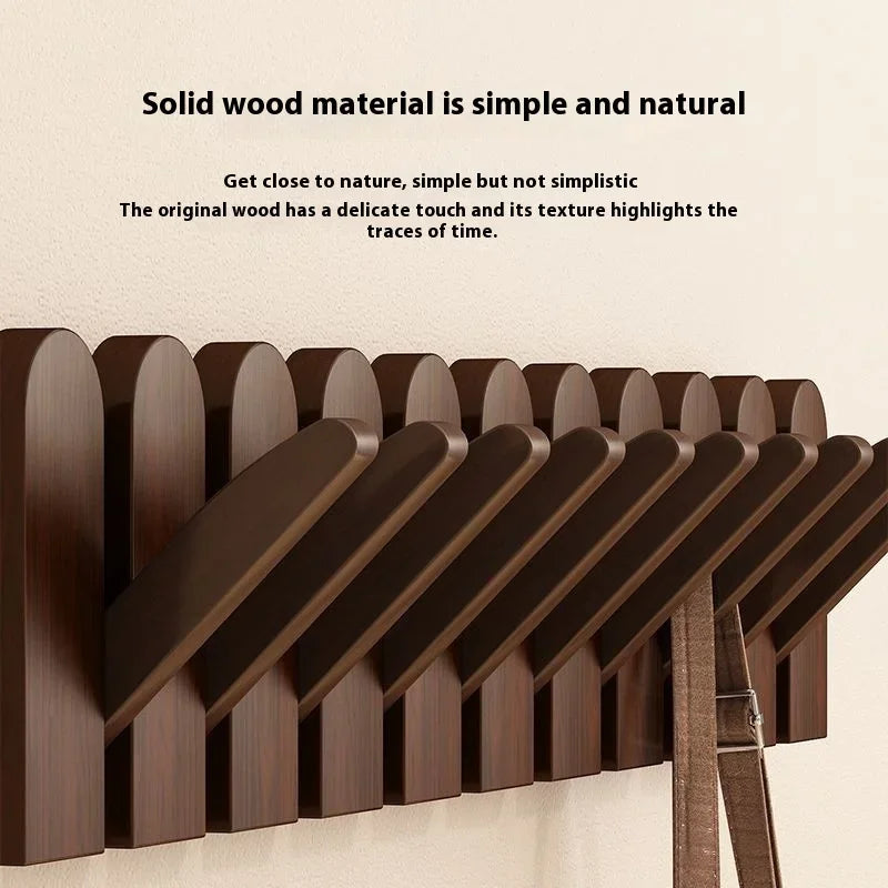 Wooden piano key coat hooks - wall mounted entryway hangers for door & foyer - creative organizer keys clothes