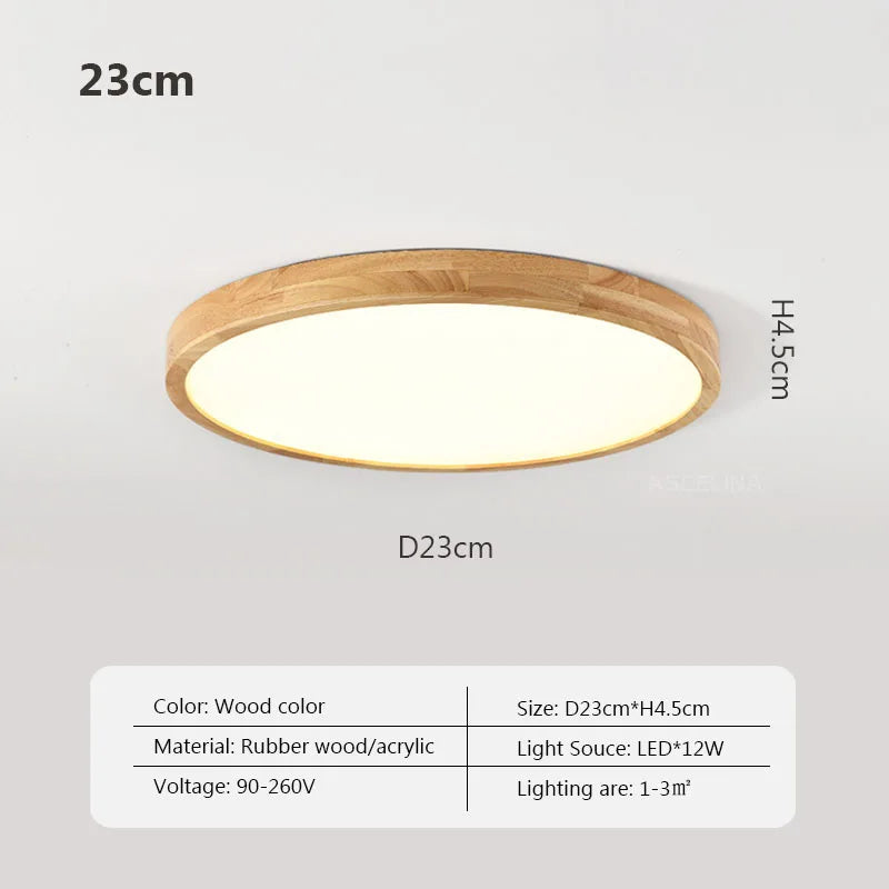 Nordic ultra-thin led wooden ceiling lights for living room bedroom lamp wood fixture lamp modern acrylic lampshade