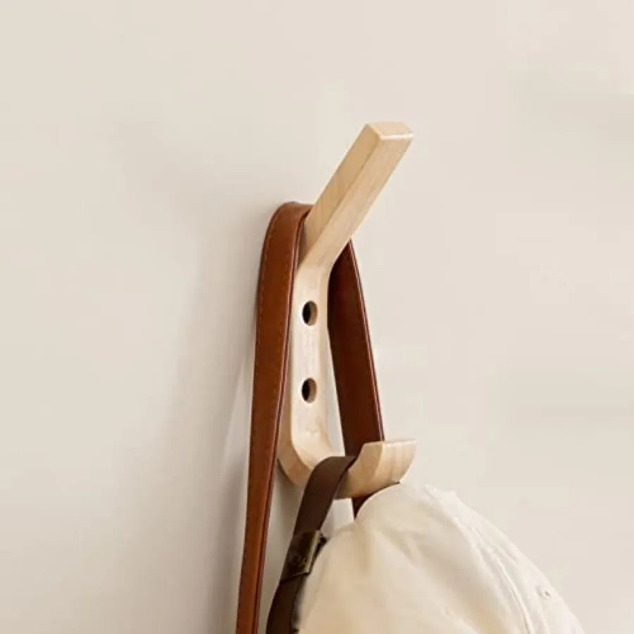 4 pack wooden coat hooks wall for hanging tural oak wood mounted heavy duty entryway co - united states