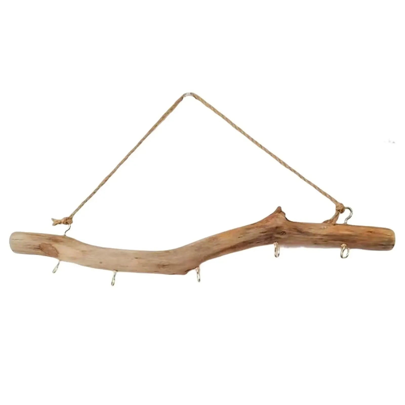 Practical wooden hook wall mounted driftwood key holder organization branch hanger rack for hat jewelry home