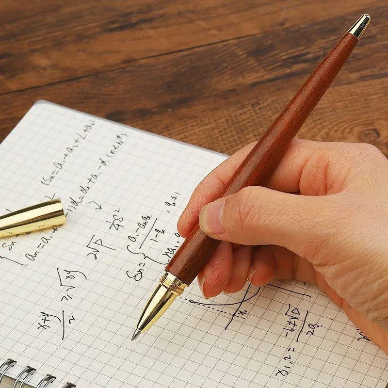 Retro simple sandalwood wooden fountain pens office signature students writing painting school stationery supplies - pen