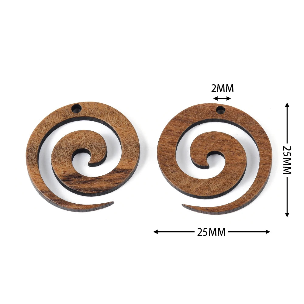 6pc/lot fish/flower shape wood pendant resin plate pendants jewelry accessory handmade connector diy earring component