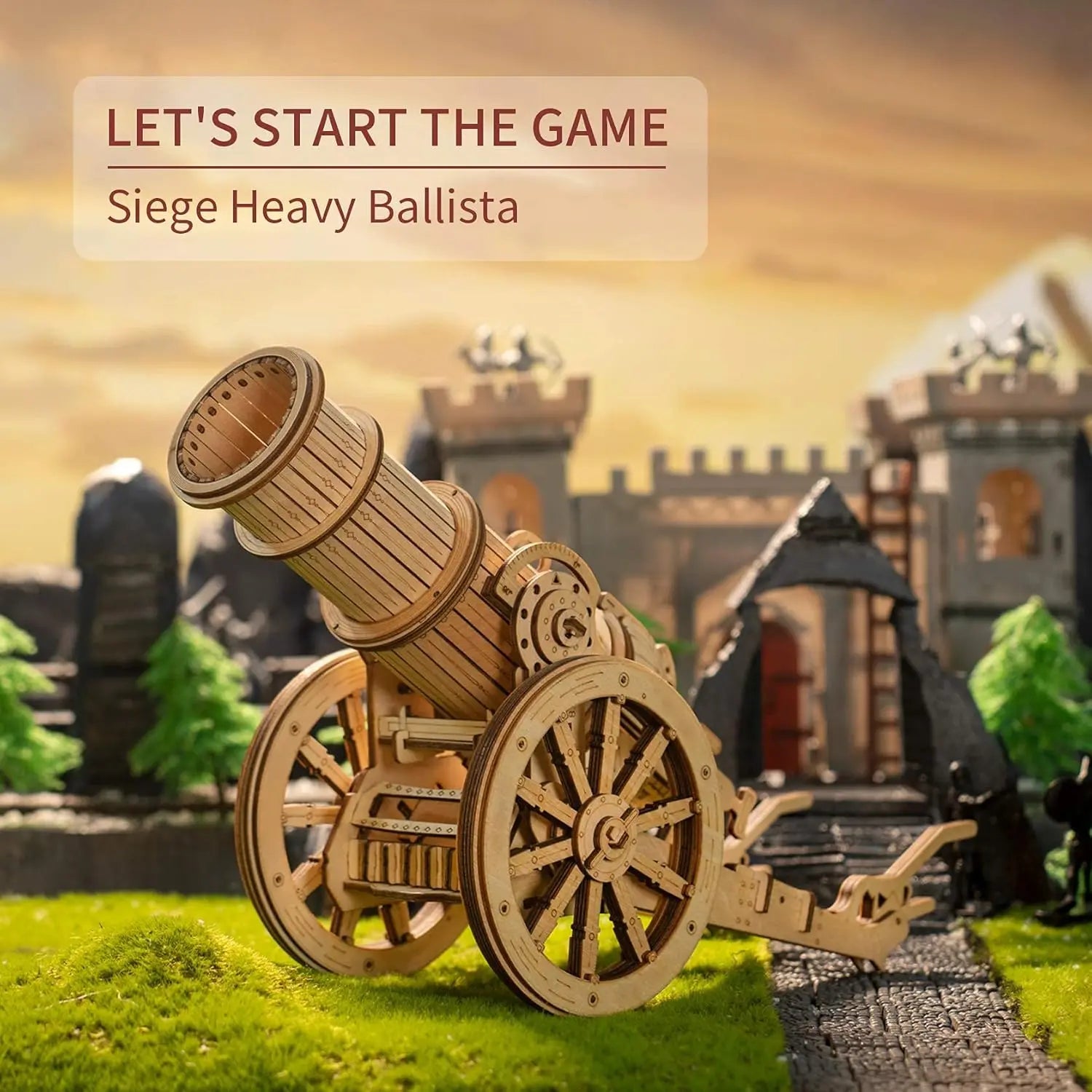 Robotime rokr 3d wooden puzzles cannon toy catapult model stem projects educational for kids adults