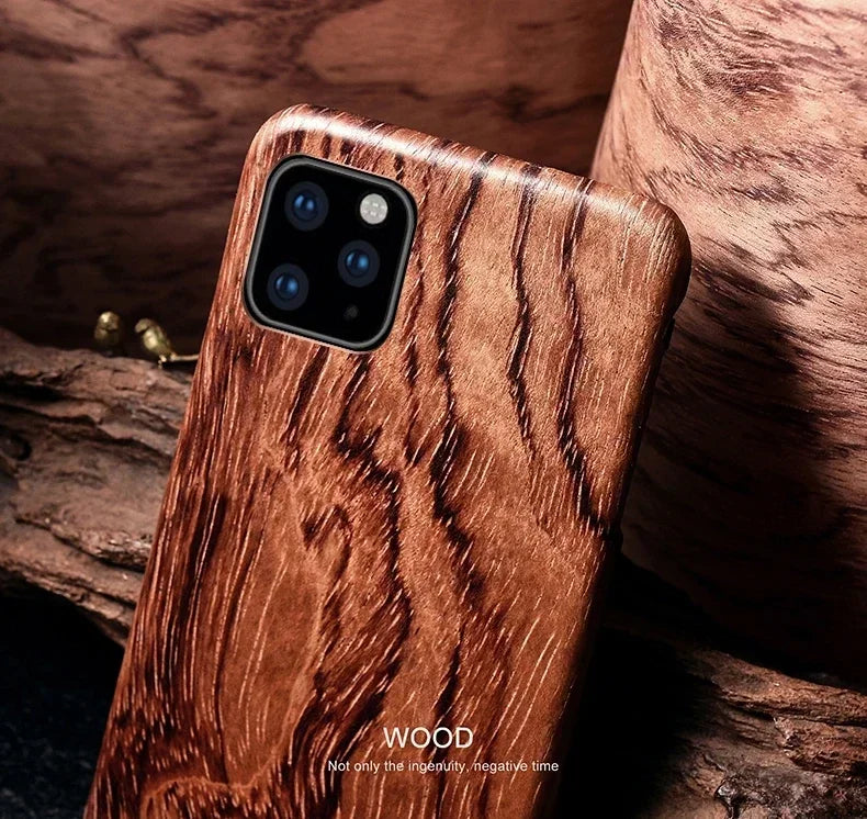 Wooden case for iphone 16 15 14 13 12 pro max mini 11 se 2020 xs xr 7 8 plus cover 100% natural real wood bamboo hard