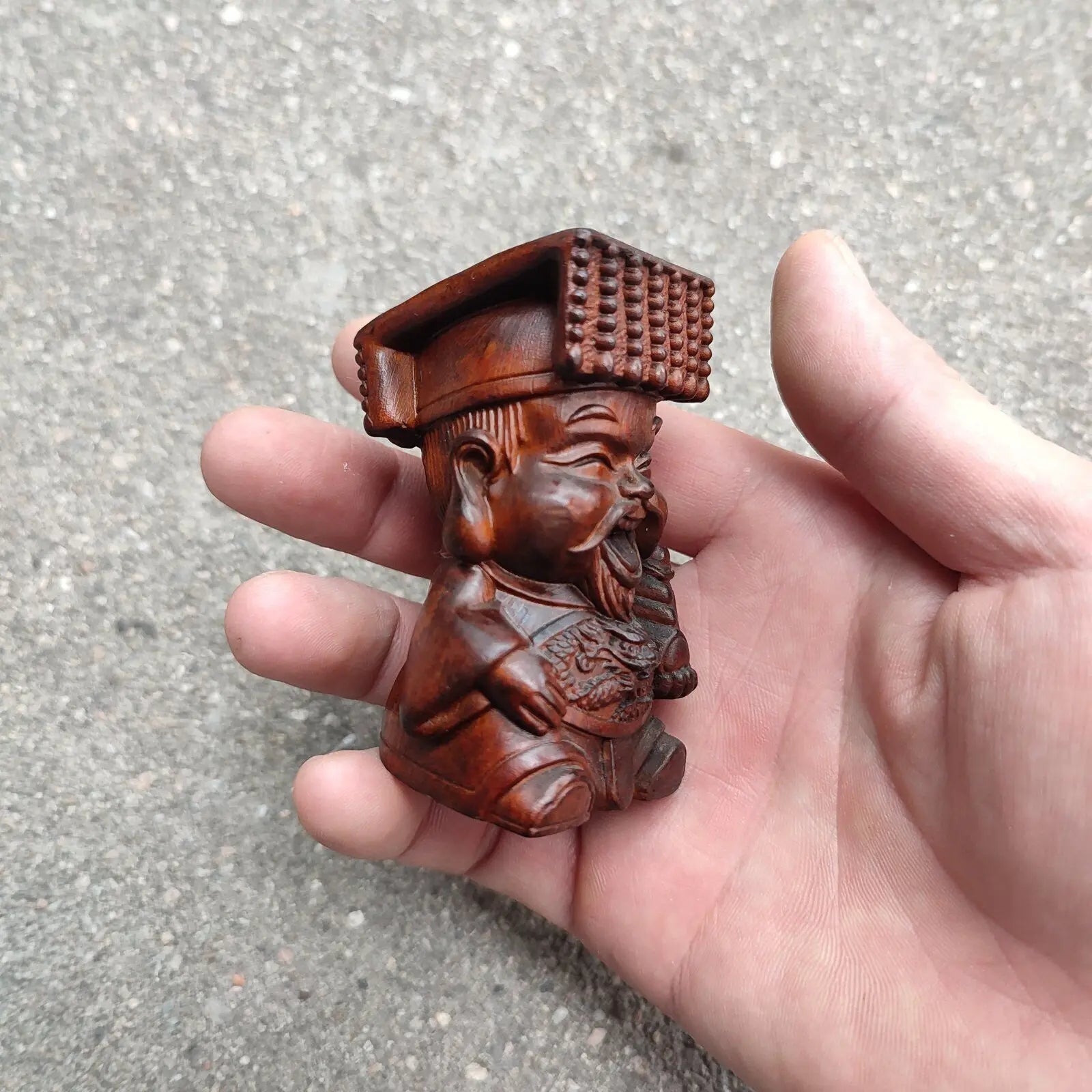 Cute wood carving buddha statue figurine boxwood kid children gift statuette - religious (buddhist)