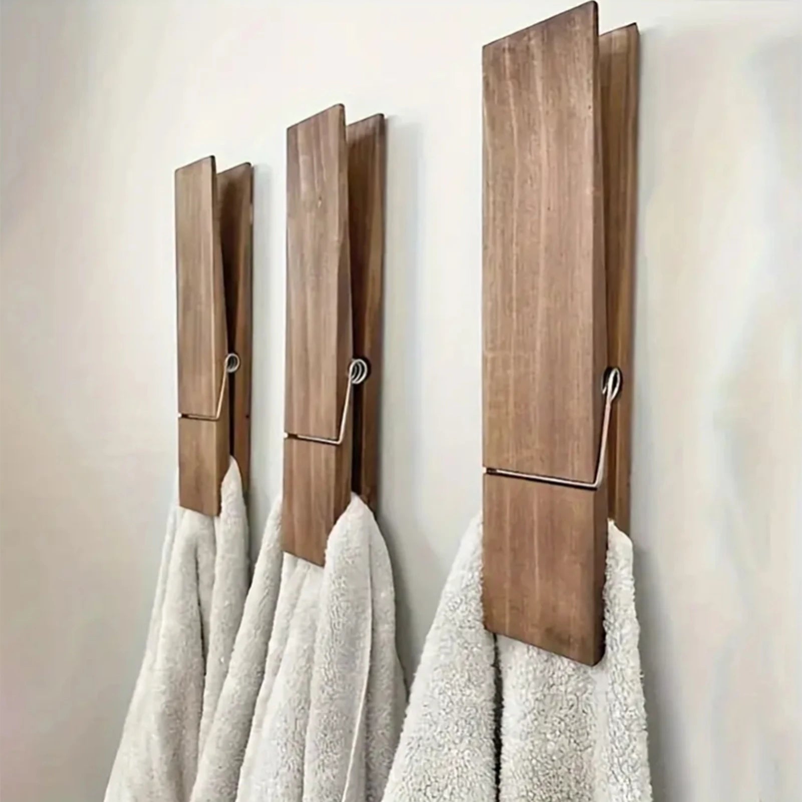Wood athroom hooks towel clips 30cm large wooden clothes pins durable rust-resistant towel underwear pegs gifts