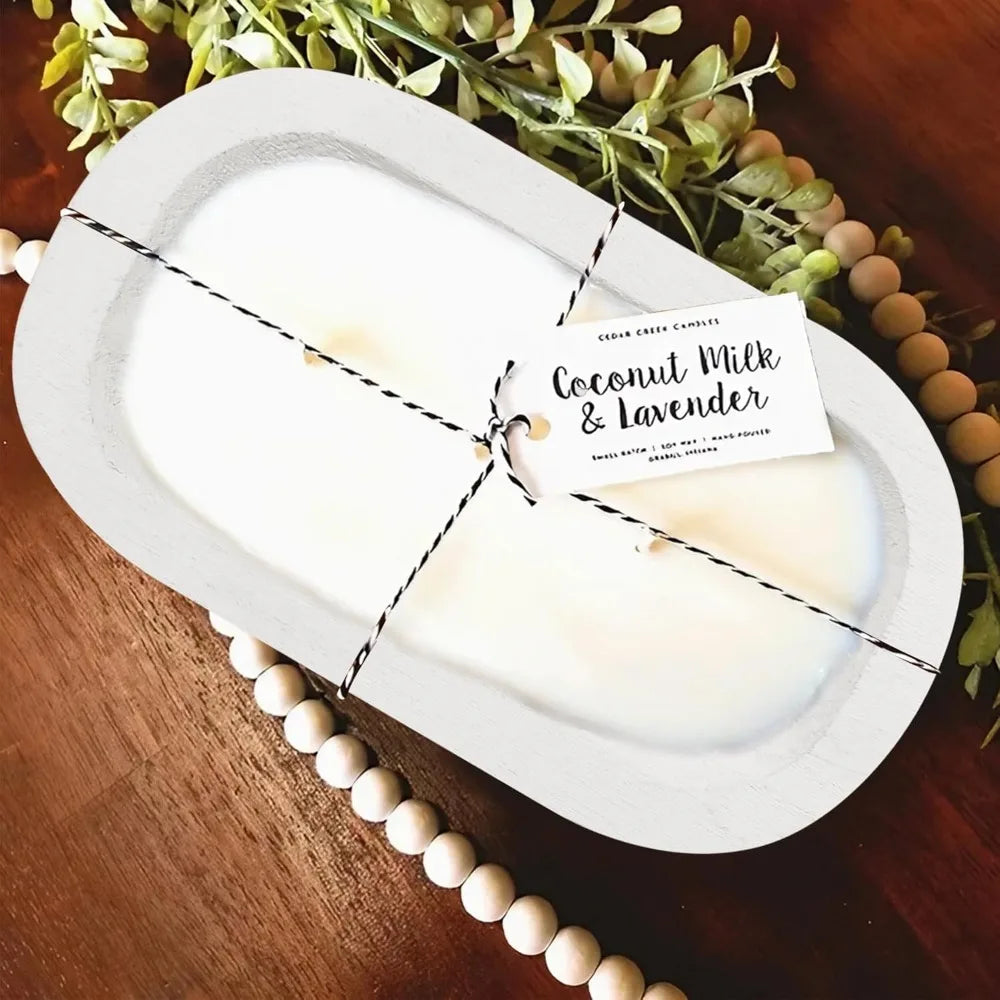 Wooden dough bowls set of 8 rustic paulownia wood vintage style ideal for candles 9.5 x 5.5 inches - united states