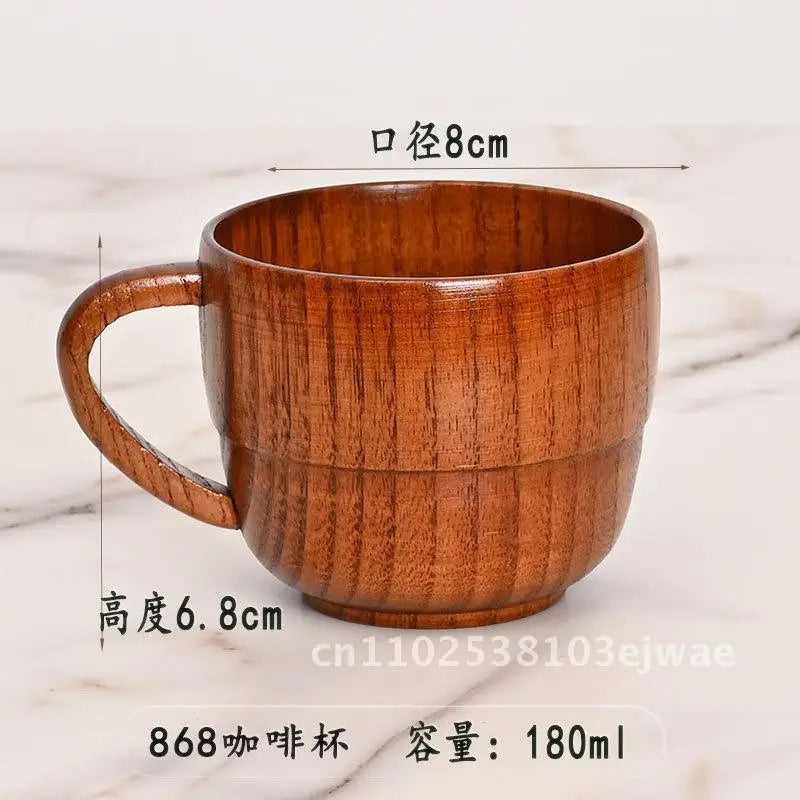 Factory in stock creative large cup round solid wood tea universal insulation wooden price discount - 868 cup150 500m