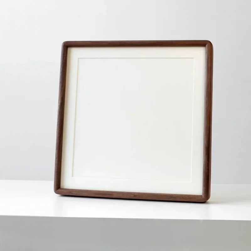 Solid wood picture frame decor honors certificate square high-grade black walnut photo gift 20x20 cm 25x25cm - walnut