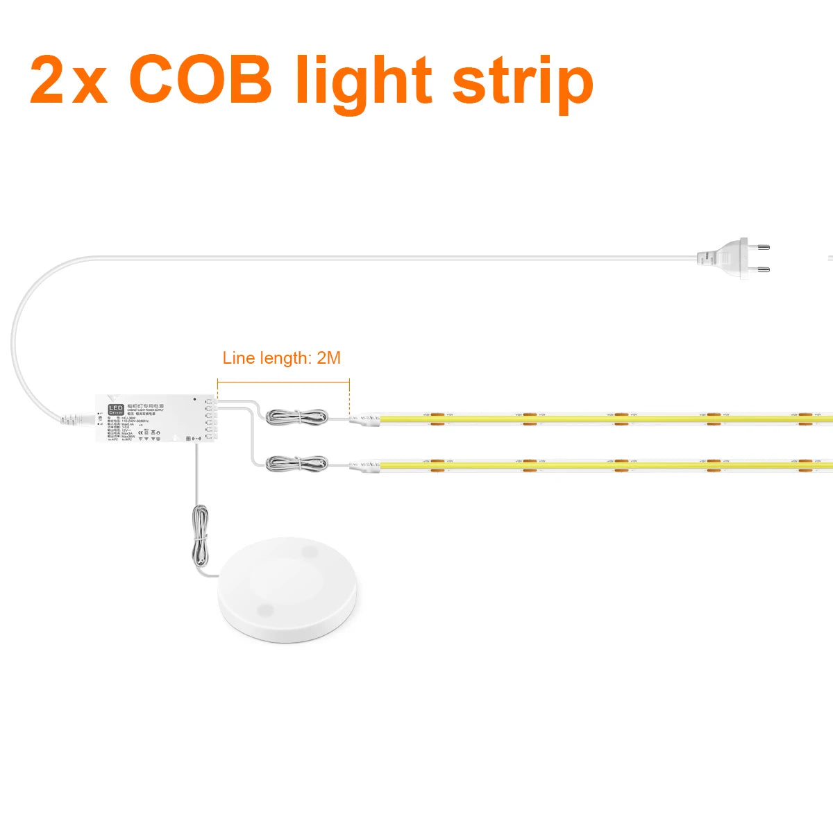Led acoustic board decorative cob light strip touch dimmable wall background lamp show shelf under cabinet bedroom