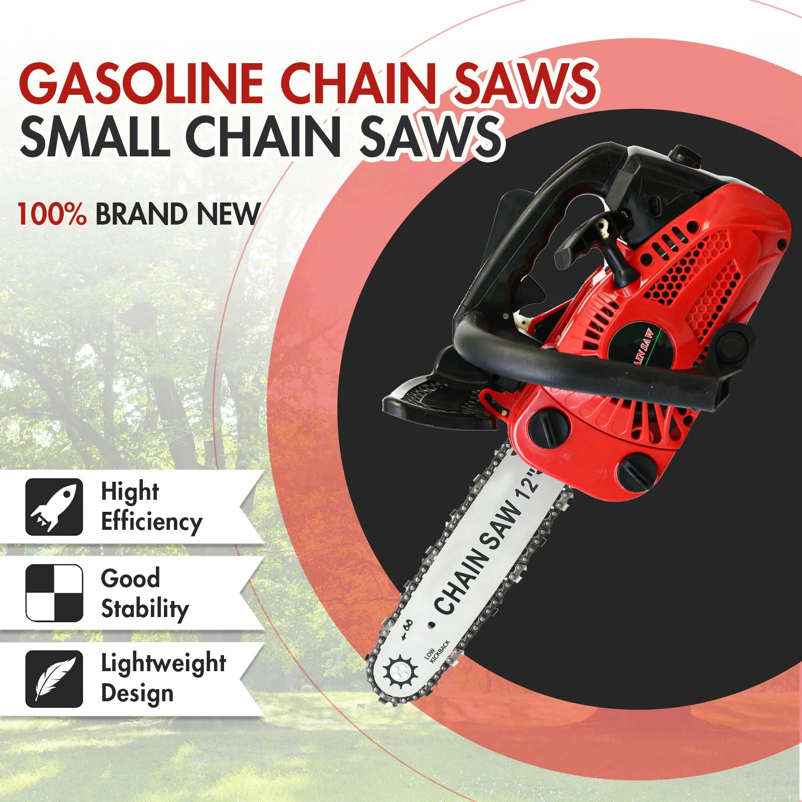 12 inch cordless chainsaw gasoline lightweight portable electric 1000w 25.4 cc woodworking for tree wood branch cutting