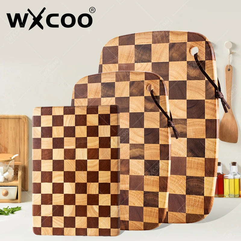 Wxcoo cutting board solid wood household tray mosaic boards wooden chopping blocks kitchenware