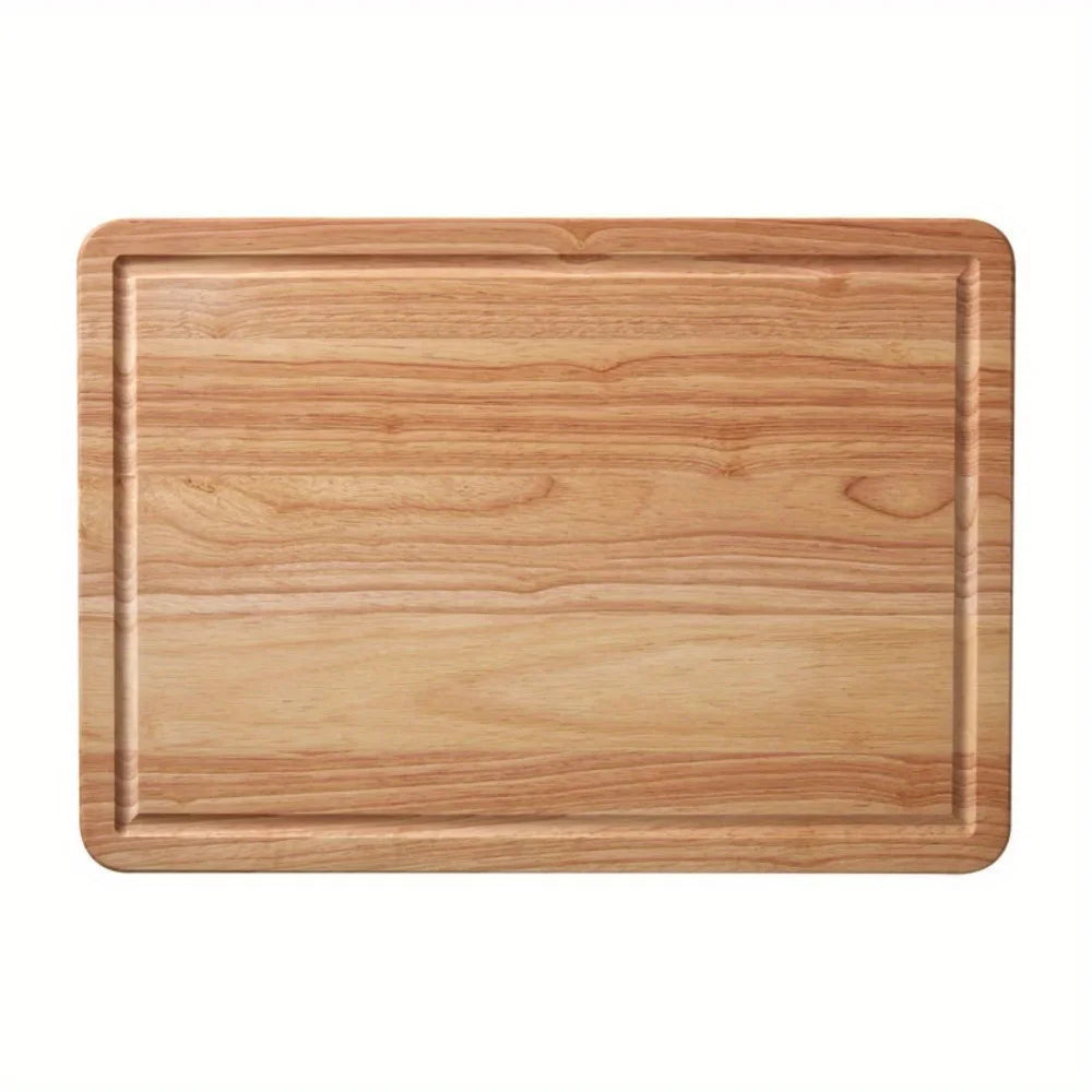 14’’ x 20’’ wood cutting board - perimeter trench spacious 14’’x20’’ surface durable contains juices for mess-free prep