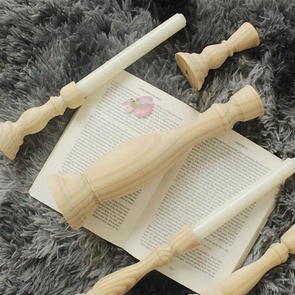 Wooden candle holder for wedding decorations retro wood classic candlestick andle stand party living room home