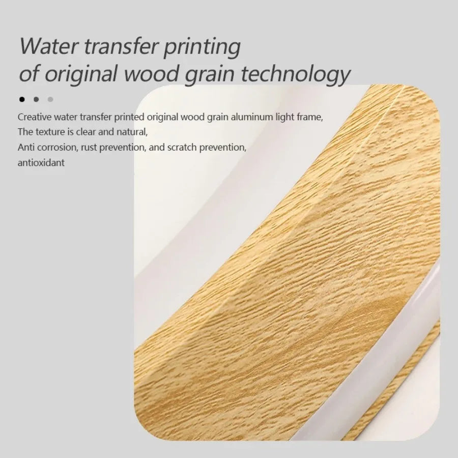 Modern led ceiling light simple circular wood grain large-sized ceiling lamp dining room living bedroom study home