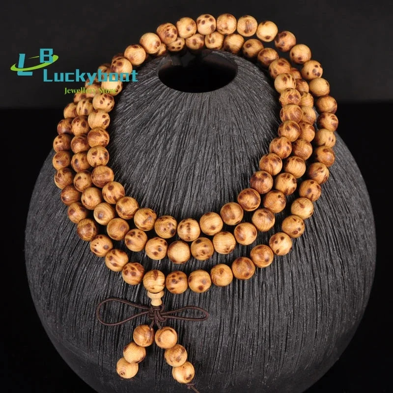 Arborvitae wooden108 buddhist prayer beaded wooden bracelet buddha bangle necklace jewelry
