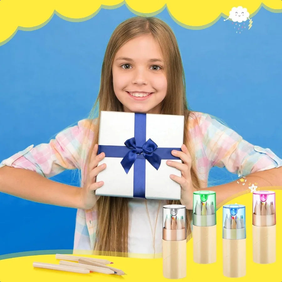 48 pack mini drawing colored pencils bulk for with sharpener portable color in tube gift artists writing sketching