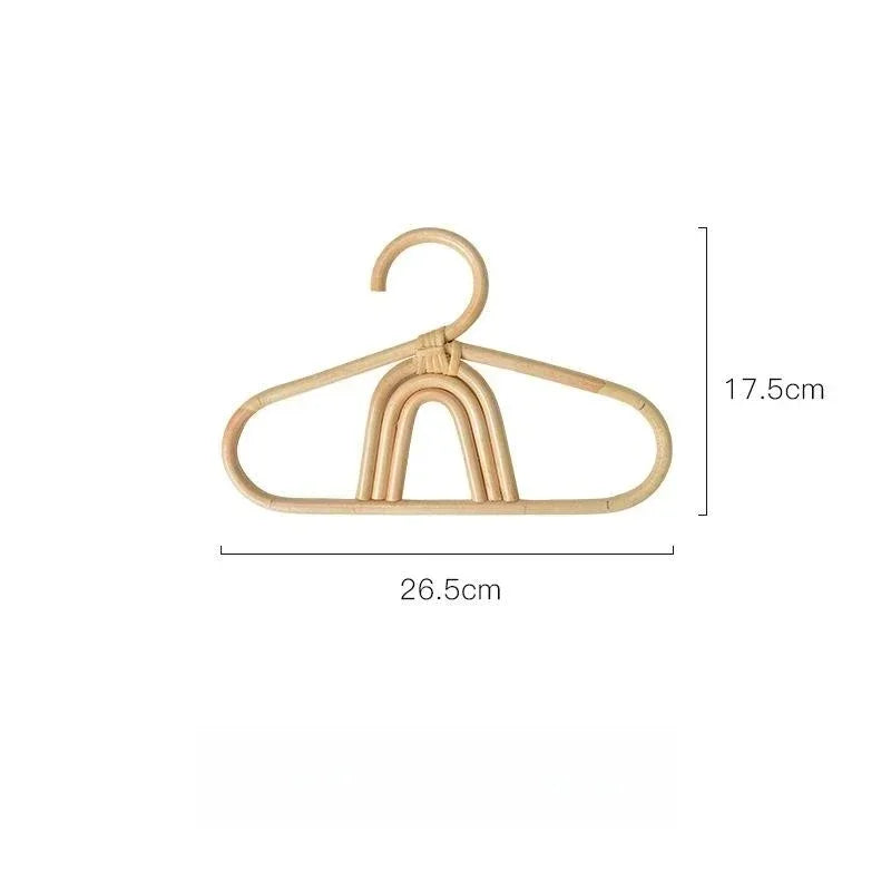 Rattan hanger wall hooks kids garments organizer rack clothes hat hanging hook room clothing storage decor hangers