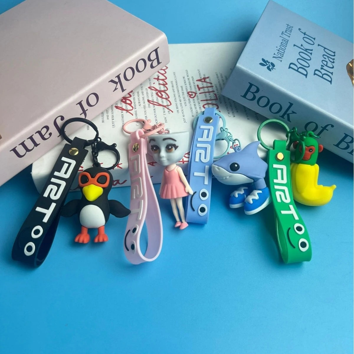 Wooden stick human pendant shanhaijing keychain funny abstract - key chain