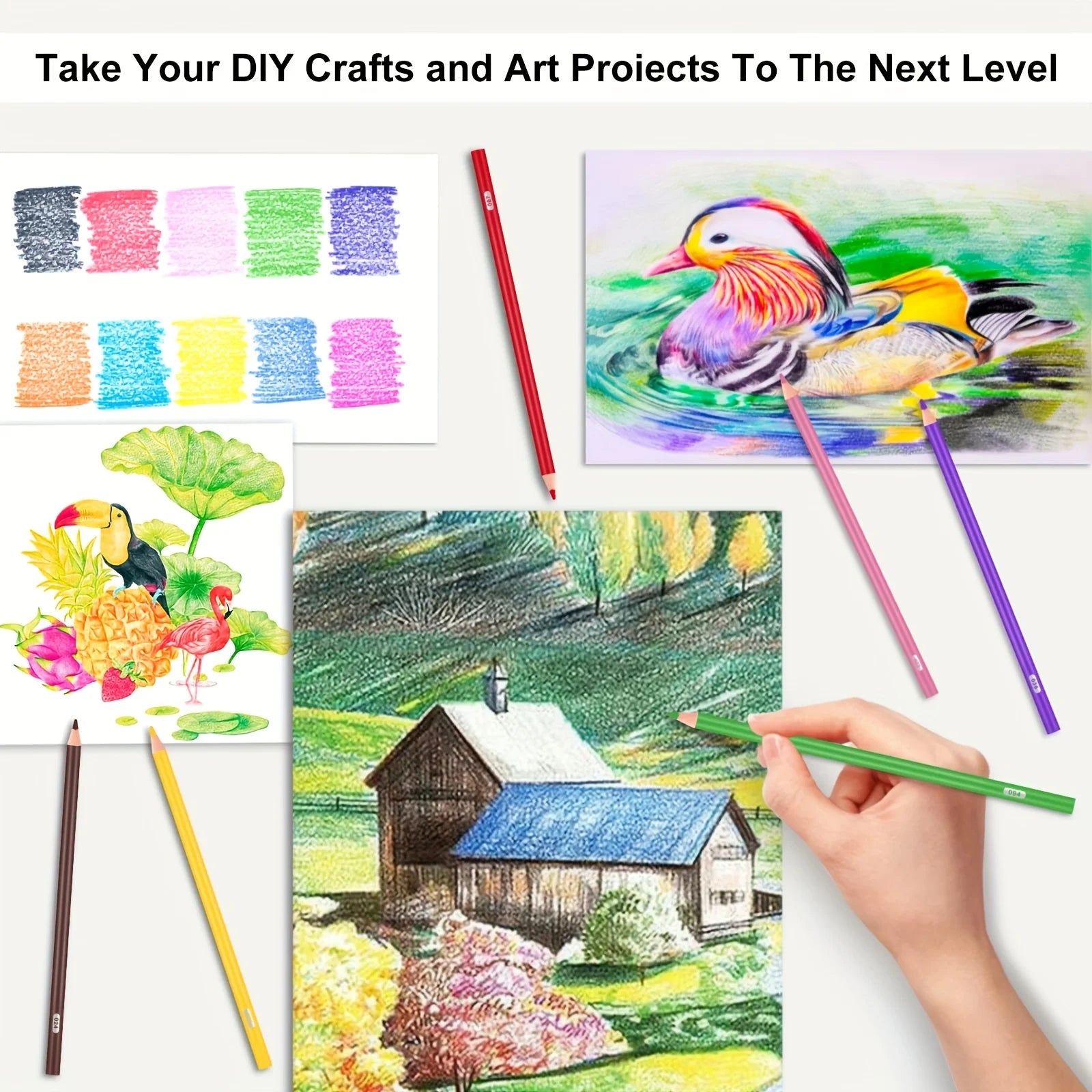 Colored pencils set of 520 colors professional oil based for adults and kids art supplies drawing - color / united