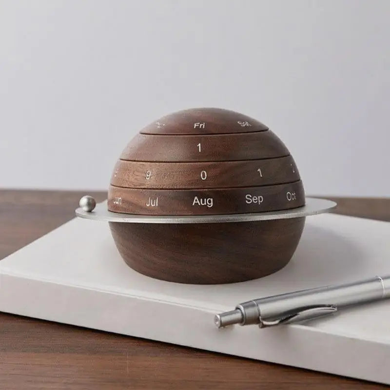 Creative earth wooden rotary daily calendar countdown desk perpetual ornaments for home office desktop - china